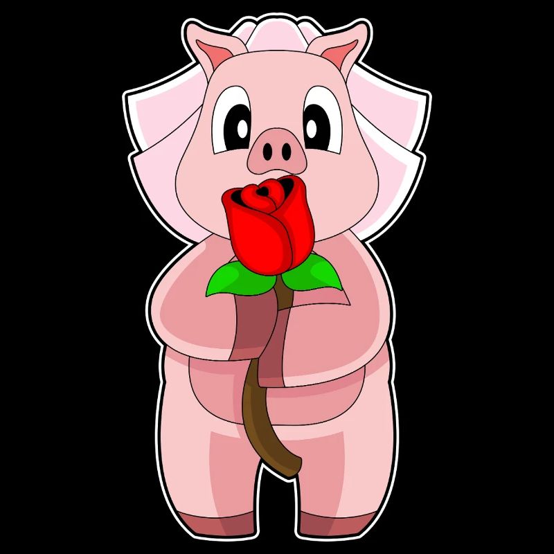 Pig Bride Rose Wedding