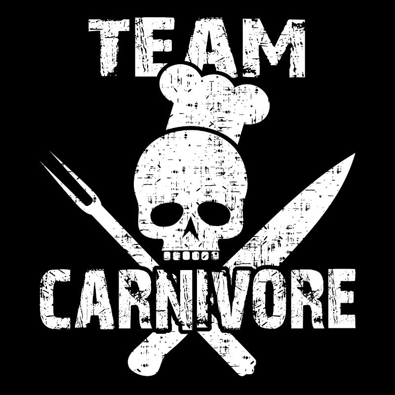 Crâne de l’équipe Carnivore avec couverts de barbecue