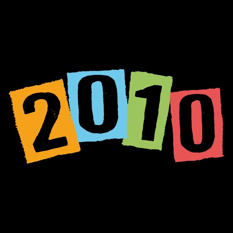 Geboren 2010 – Geburtstag mit großen bunten Zahlen