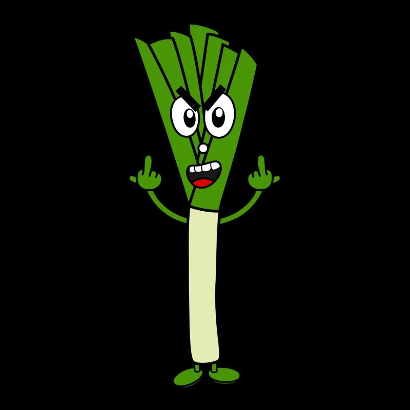 Leek with middle finger Stinky finger