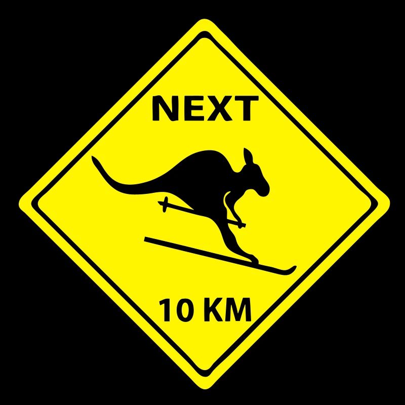 Roadsign kangourou ski
