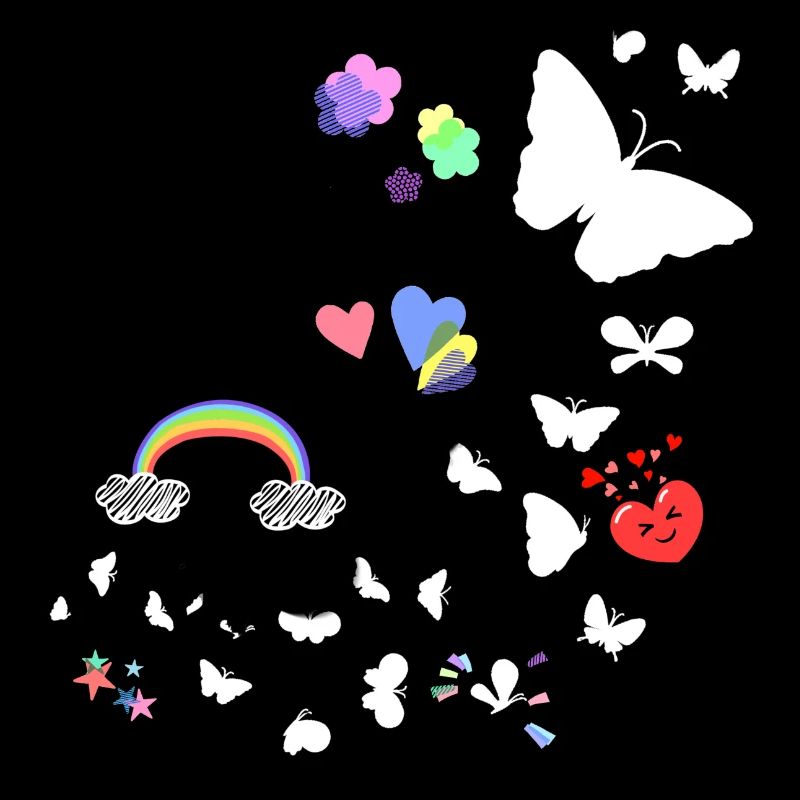 Schmetterlinge,regenbogen, Sterne,Herzen