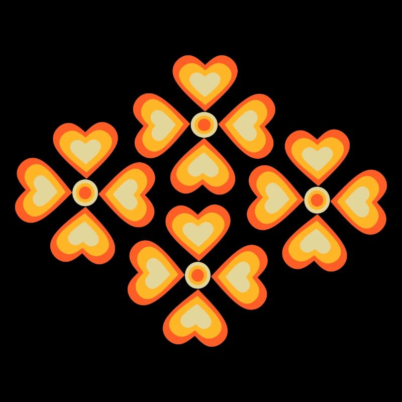 70s Flower Pattern Retro Hippie Flowers Power