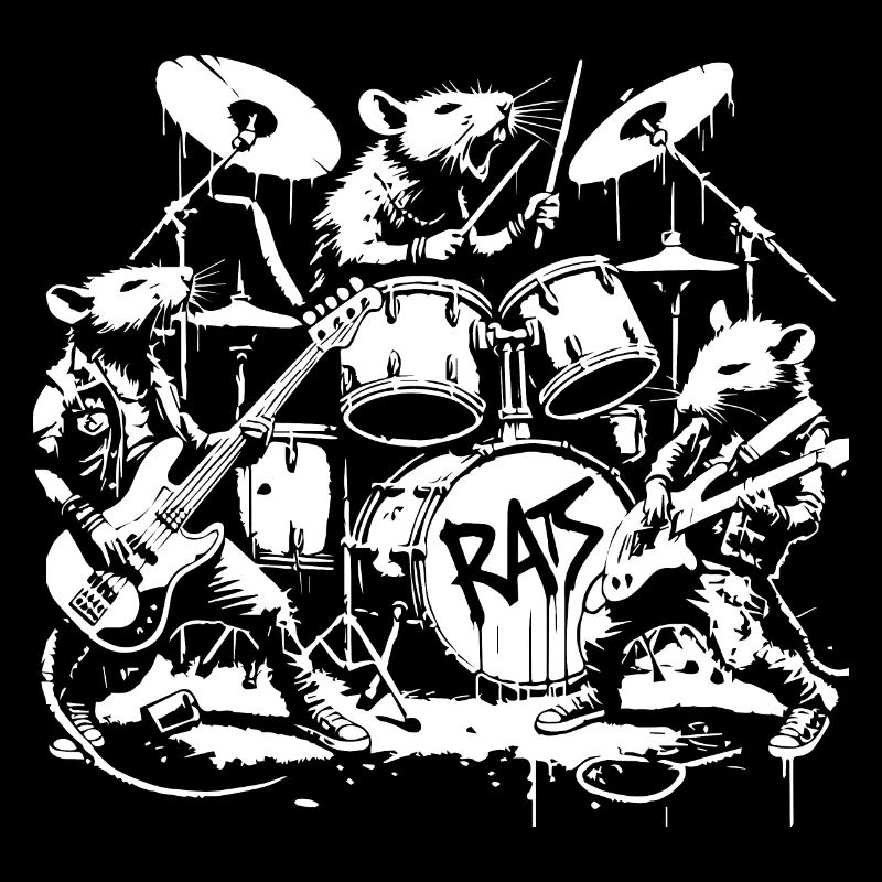 Les rats qui jouent dans le groupe de rock