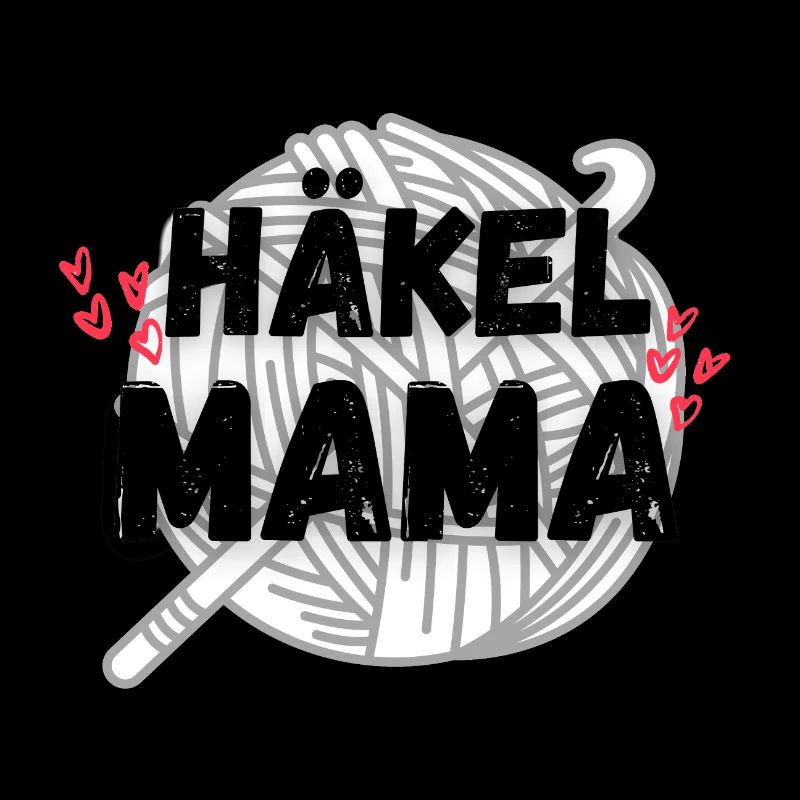 Häkelmama! Häkeln Mutter rote herzen grau weiß