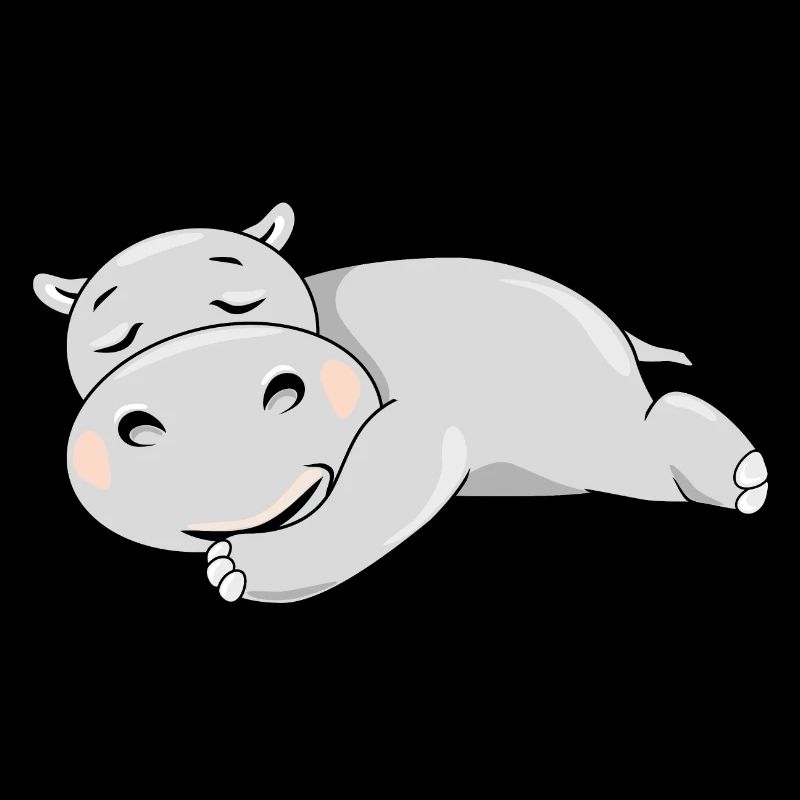 Cute lazy hippo