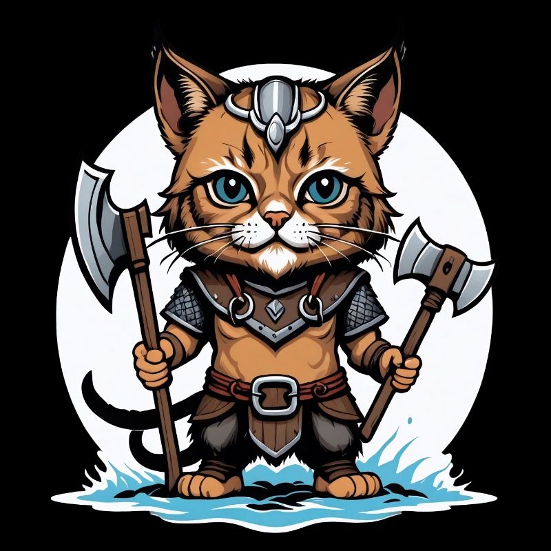 Cat Wikinger Viking Katze Geschenk Süß
