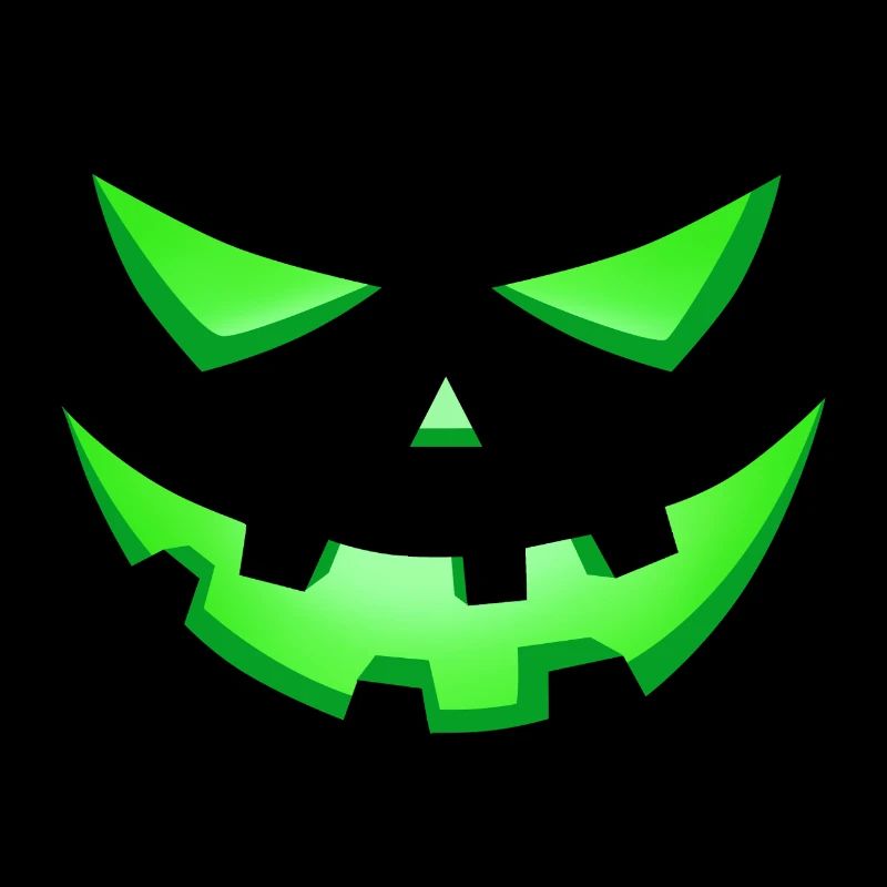 yeux vert monstre, visage effrayant halloween
