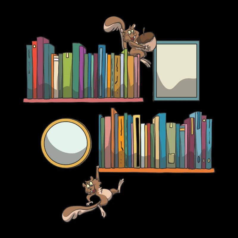 Bookshelf book books squirrel