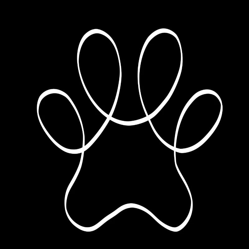 One line paw white