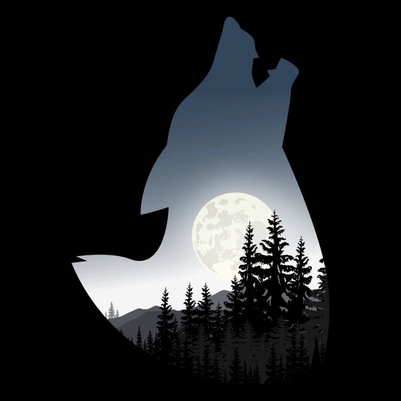 Silhouette de loup