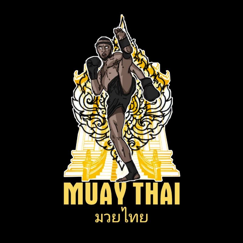 Muay Thai Design Tradition vor dem Tempel | Thai