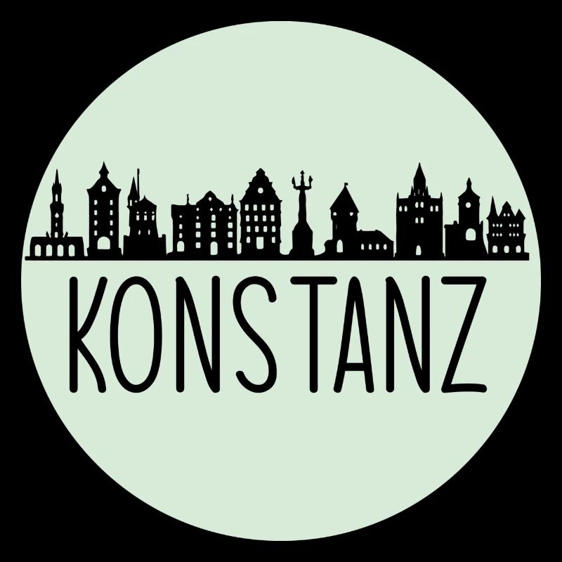 Constance, circle,skyline,mint green, logo
