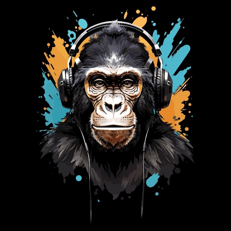 DJ Monkey: Musikmacher Affe mit Kopfhörer