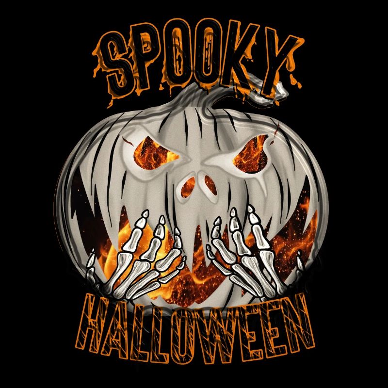 Spooky Halloween Spooky Pumpkin with Spider Web