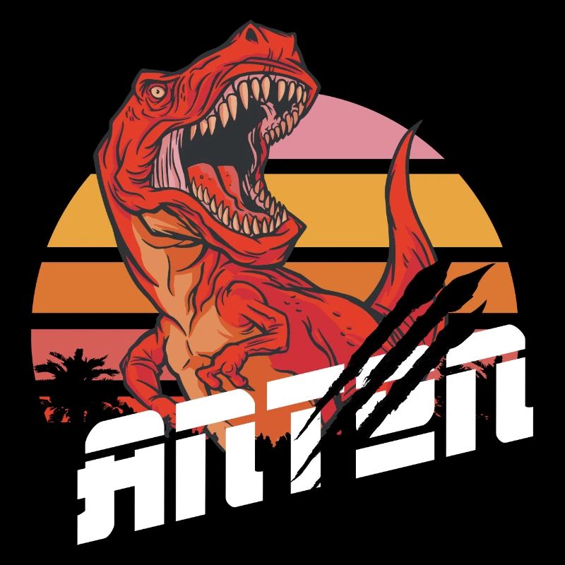 ANTON - Beautiful boy name with T-REX Dino