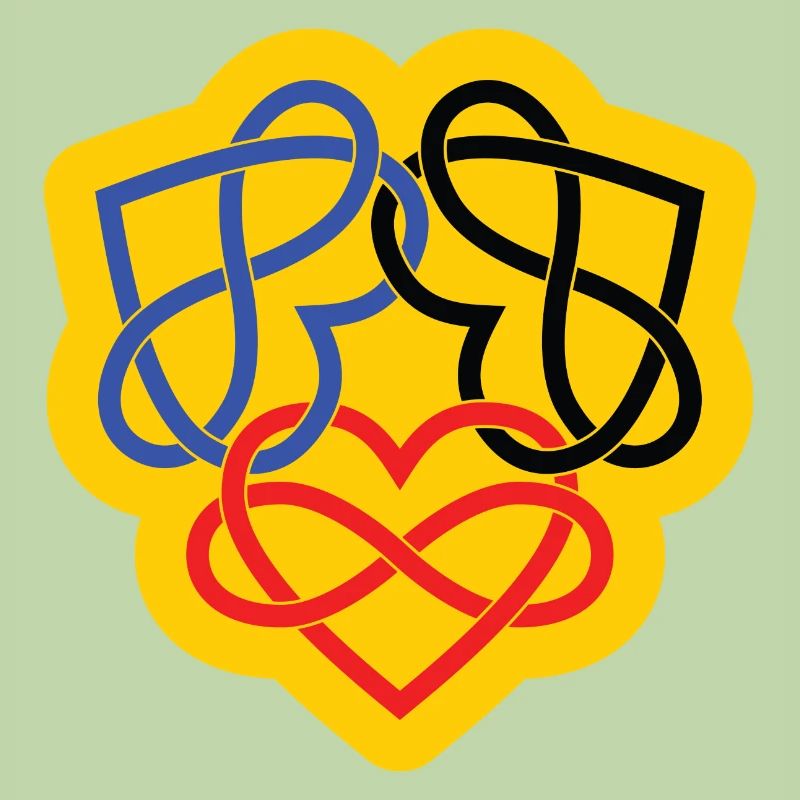 Poly Infinity Hearts Interlocked Tri-colour