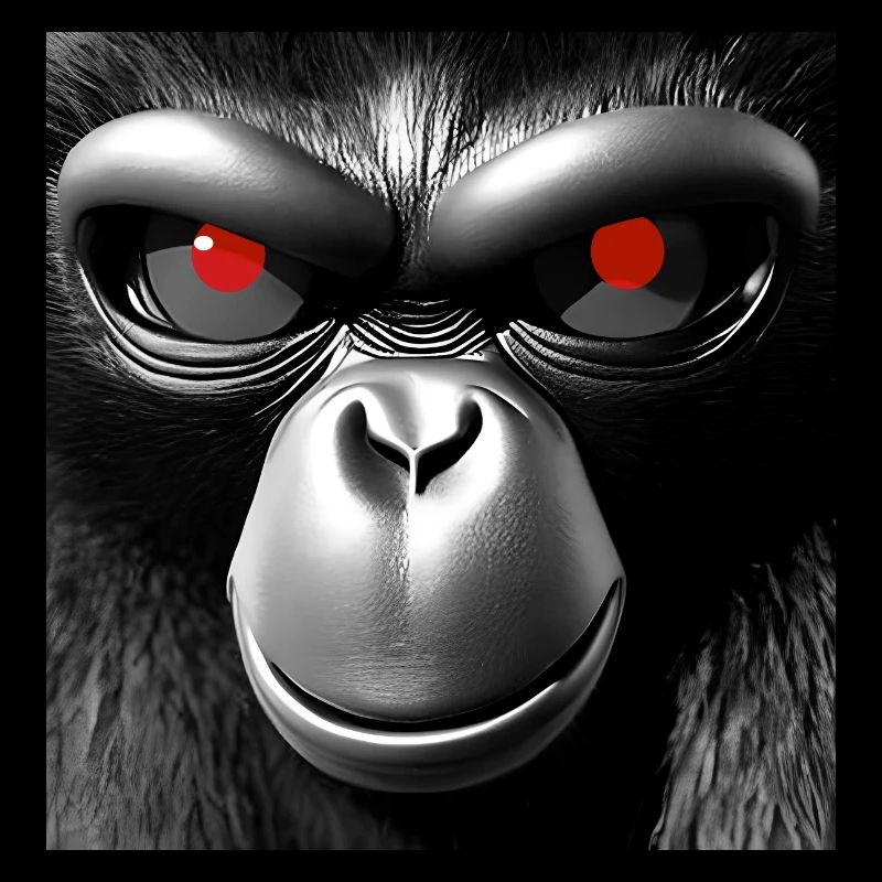 Bad chimp - Black and white portrait monkey