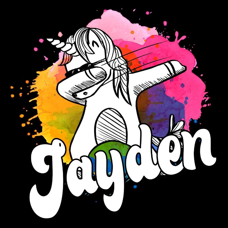 JAYDEN - Beau nom de garçon avec une licorne cool