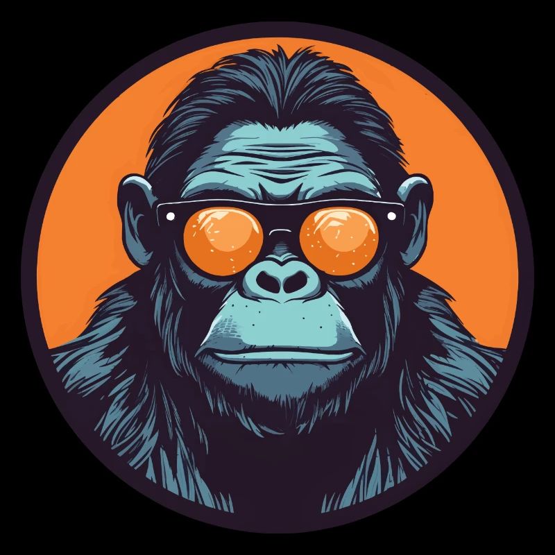 Gorilla with sunglasses, monkey, primate