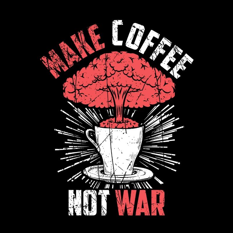 Kaffee statt Krieg Frieden Logo Geschenk Slogan