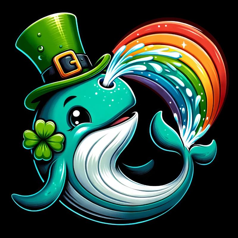 Chemise de bande dessinée de baleine de la Saint-Patrick