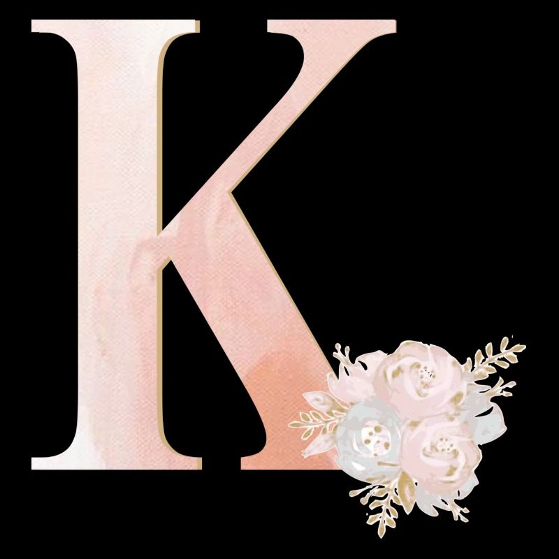 Lettre K avec des fleurs
