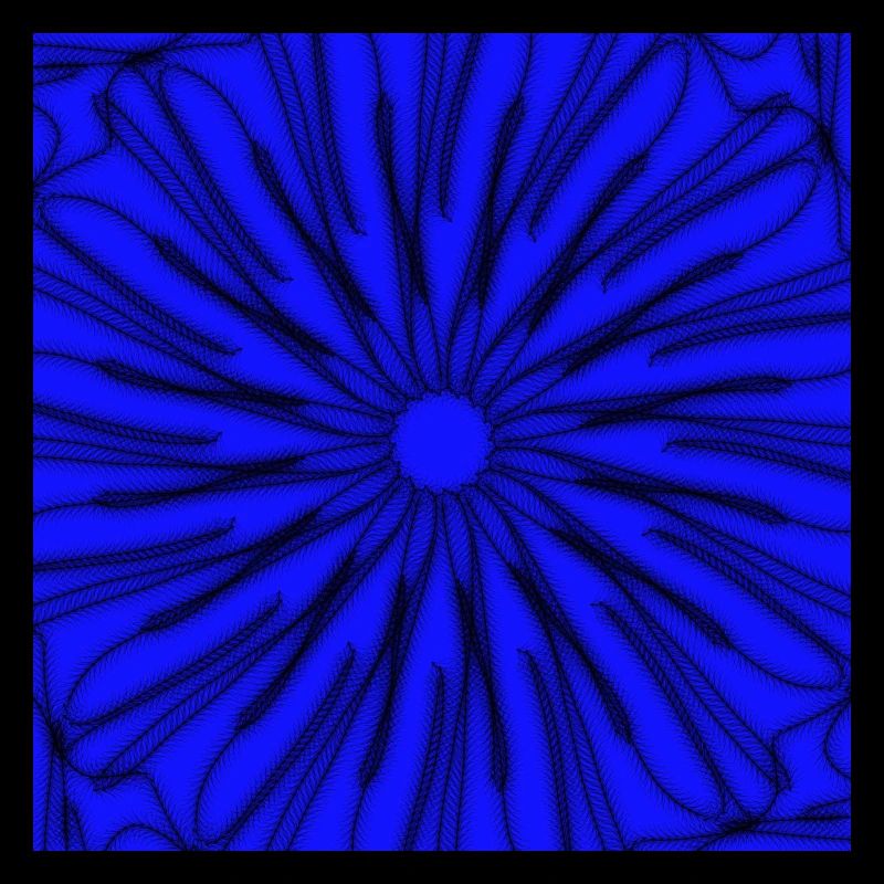Geometrisches Design mit blauem und schwarzem Stern