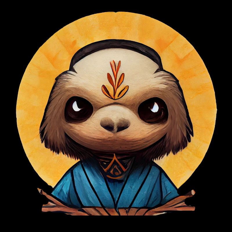 Buddhistischer Mönch als Faultier