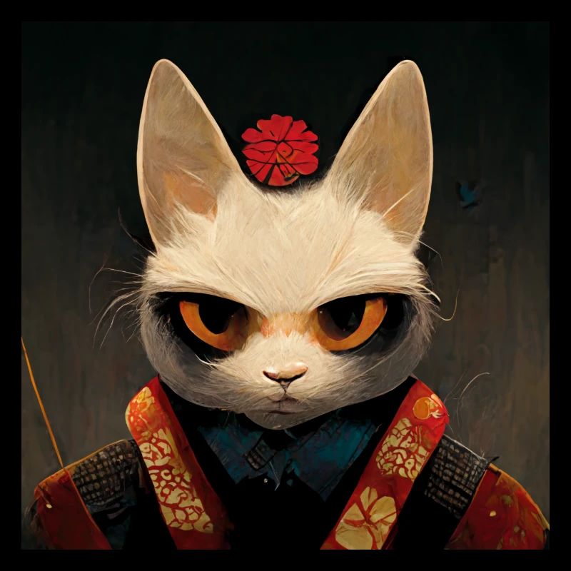 Chat Samouraï Japonais