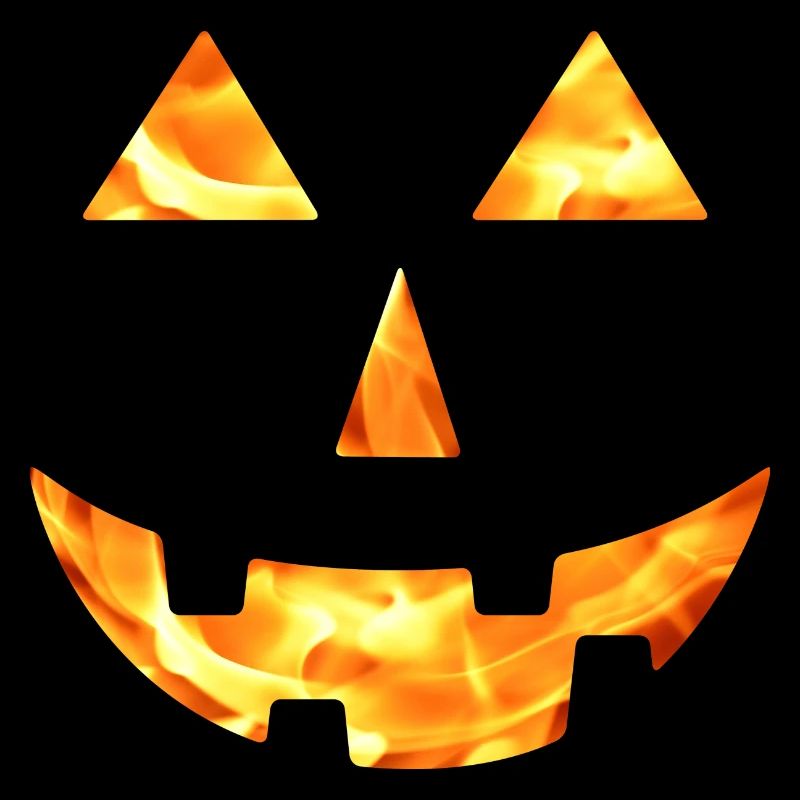 Helloween Pumpkin Face Creepy Fire