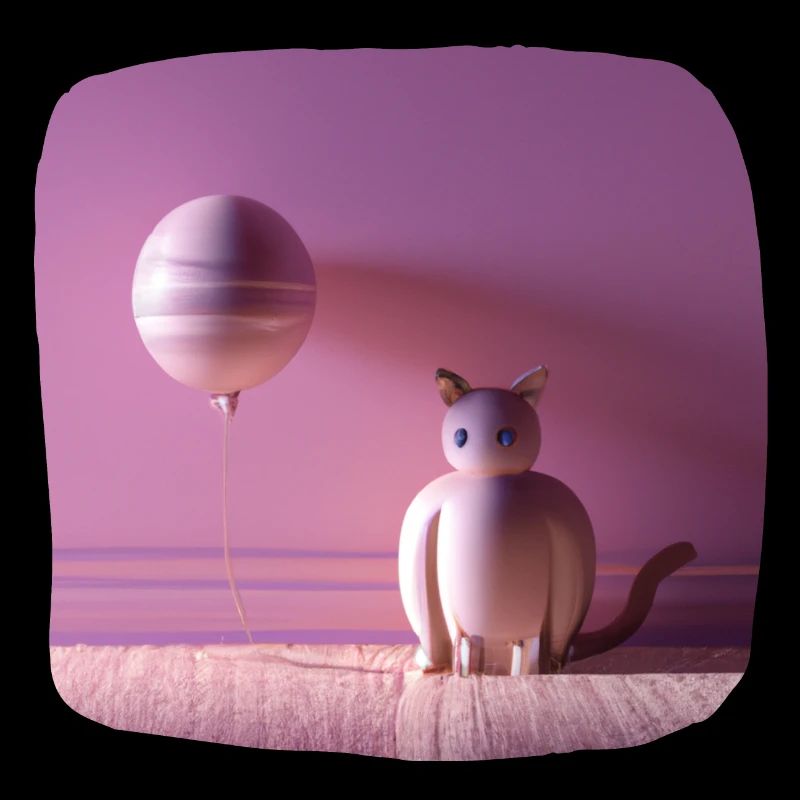 Rosa Katze mit einem Ballon