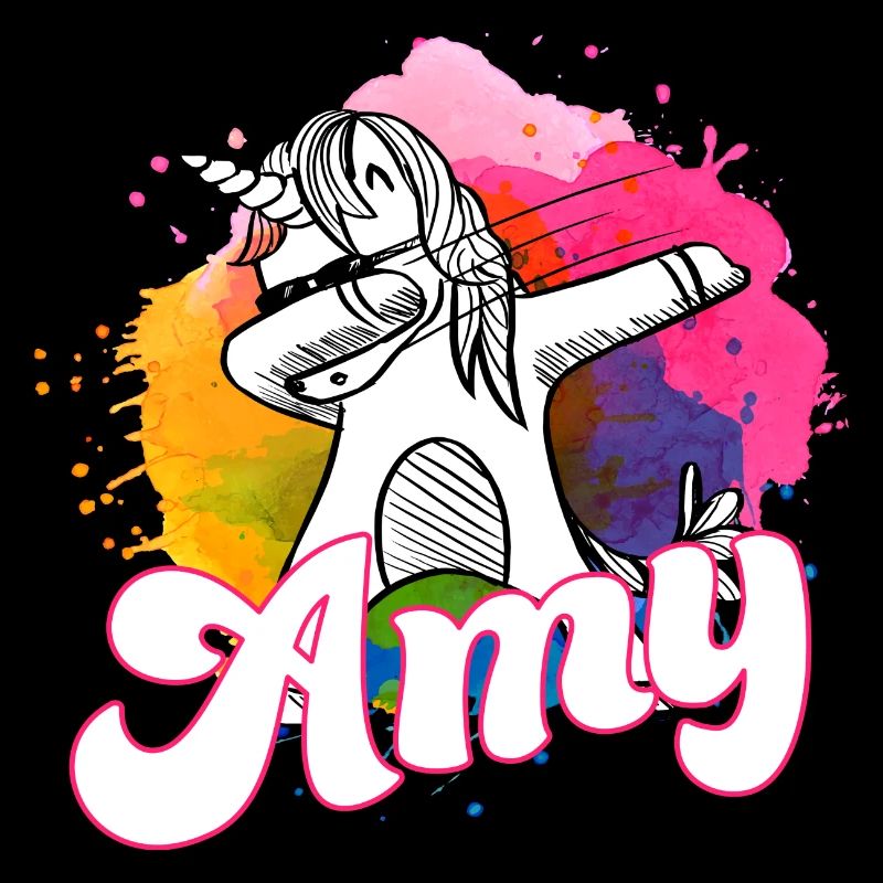 AMY - Schöner Name mit dabbing Einhorn