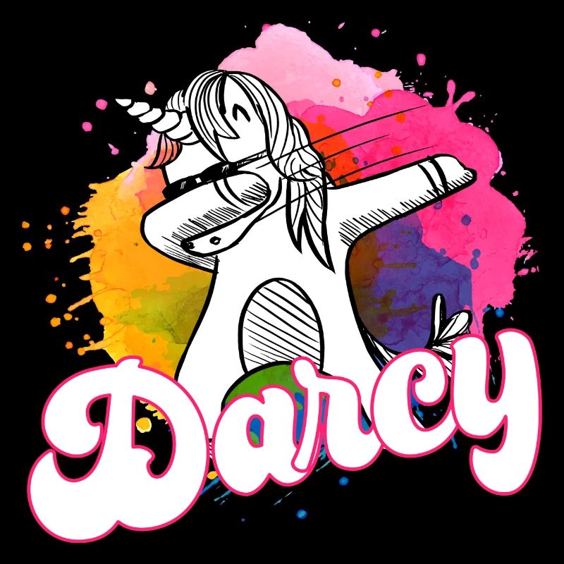 DARCY - Schöner Name mit dabbing Einhorn