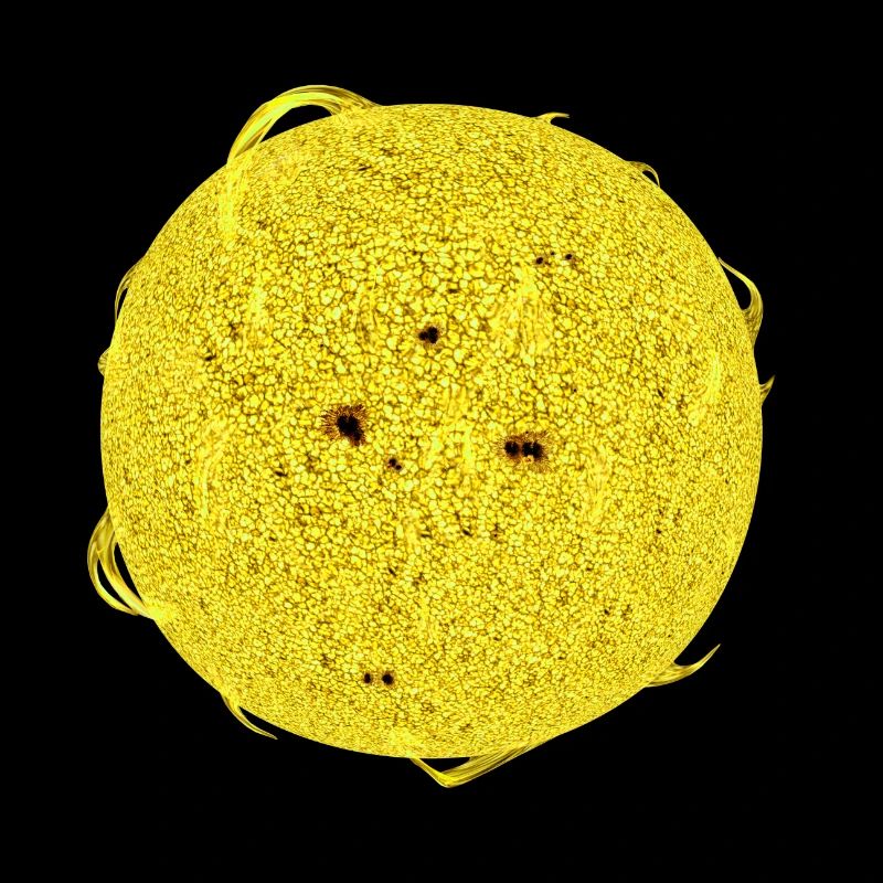 Explorez 3D Yellow Sun Flares Spots Cool Experience