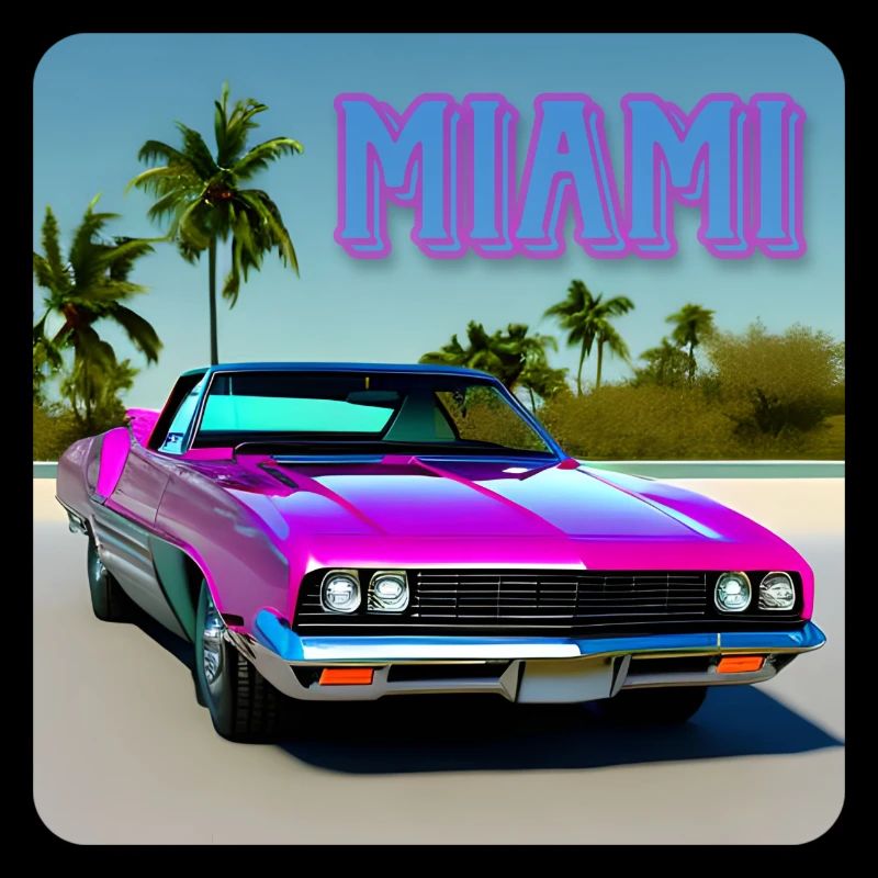 80er Miami strand Auto Oldtimer Palmen