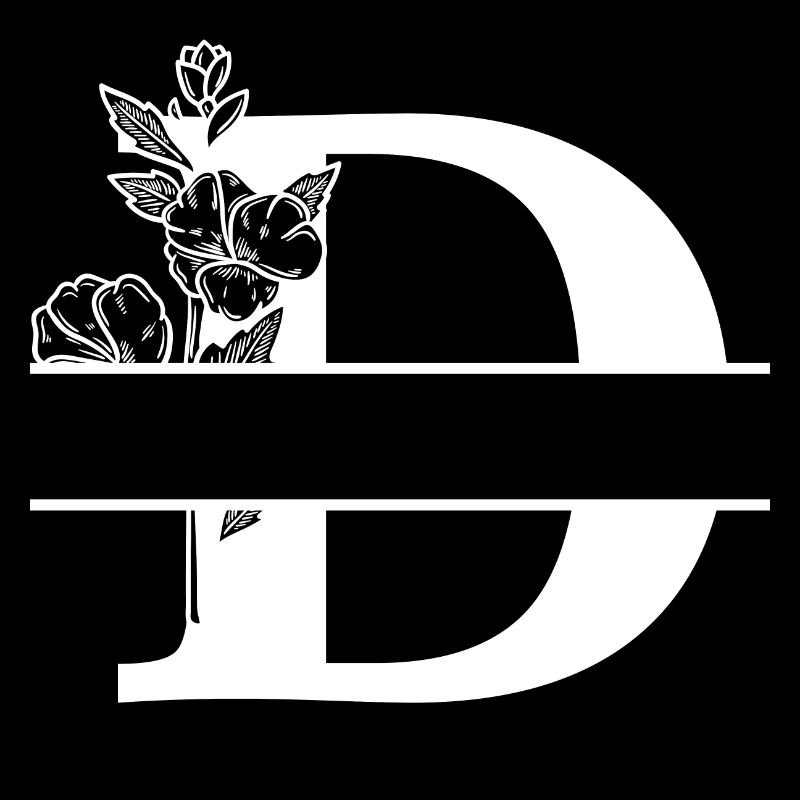 Personalized floral letter D