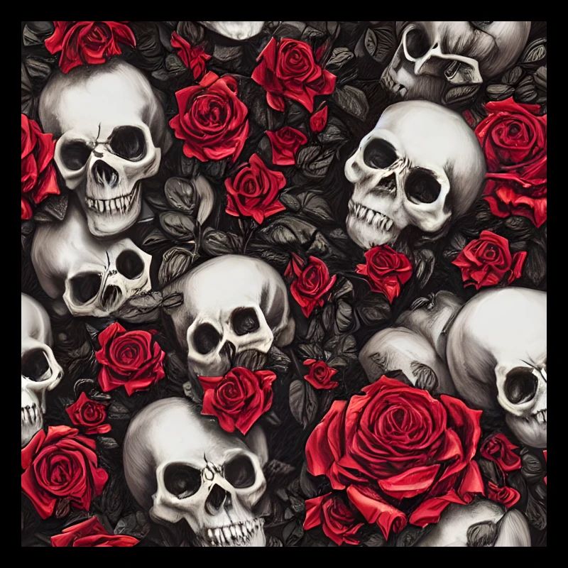 Crânes et roses