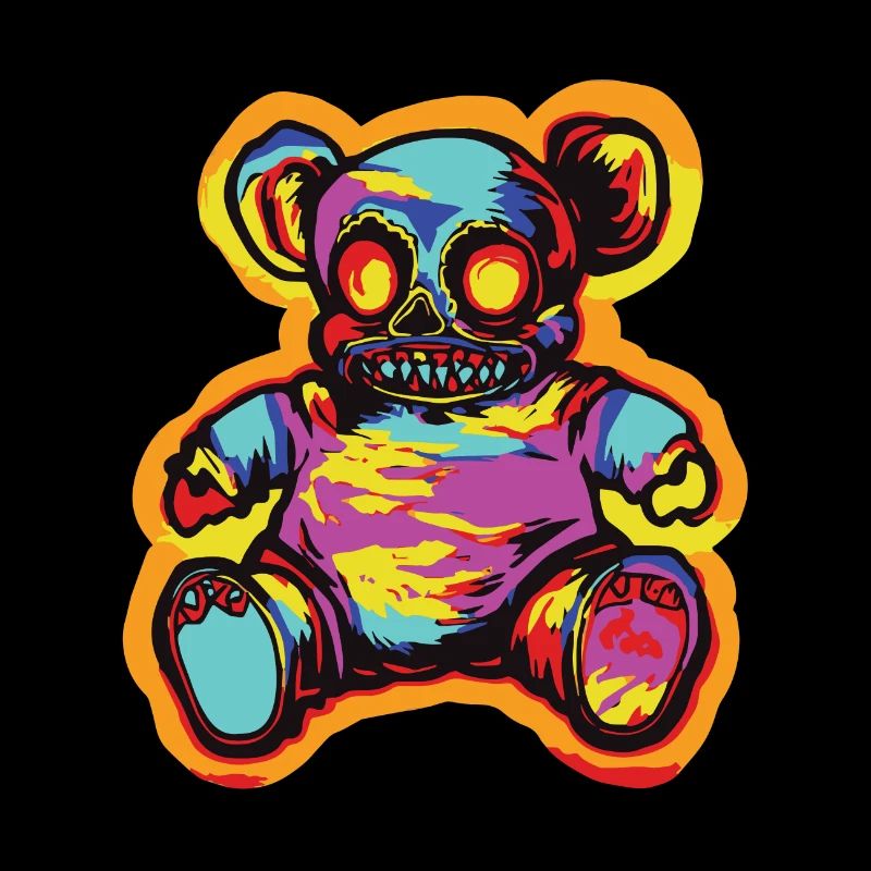 Horror Scary Bear Halloween Ghostly Greetings