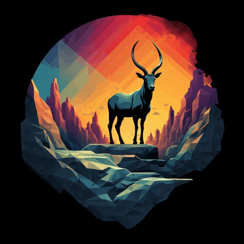 Steinbock im Bergland