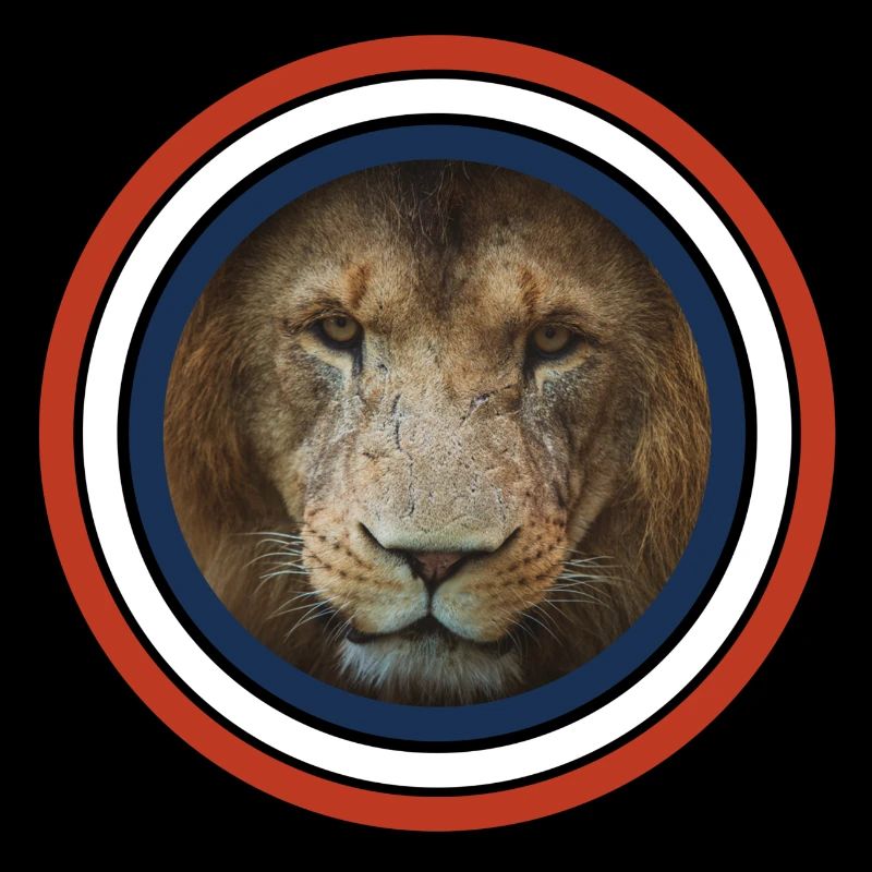 Cercles de couleur de lion rouge blanc bleu