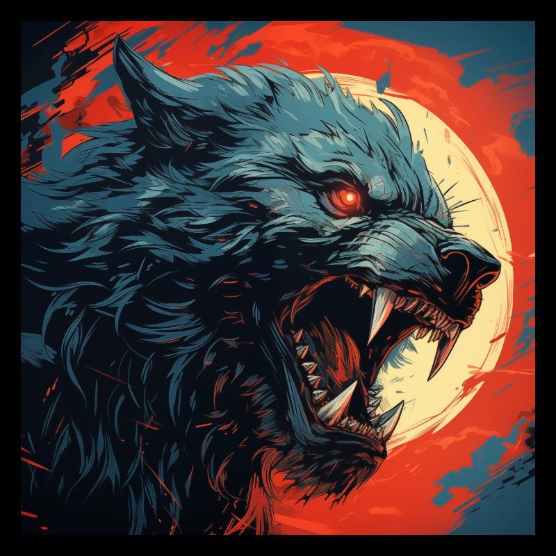 Werewolf Monster in a comic style