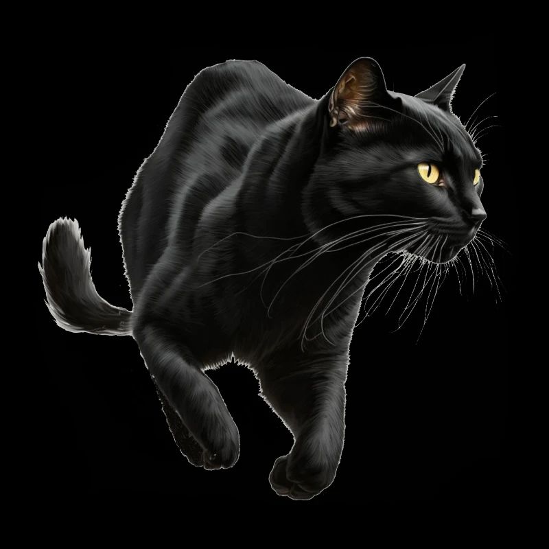 Panthère noire, chat noir, photo de chat