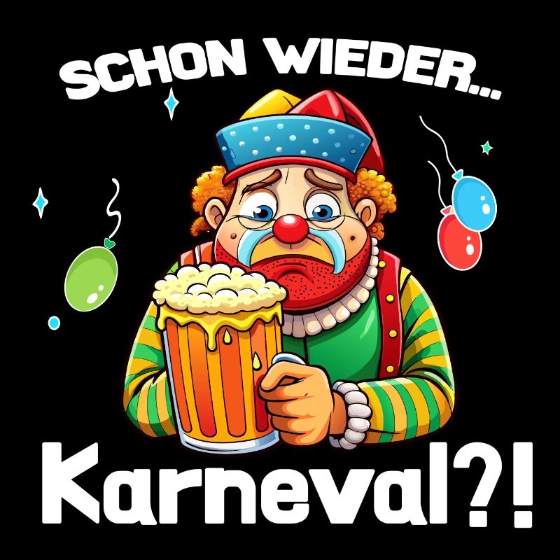Sad Clown Karneval Bier Mann Genervt