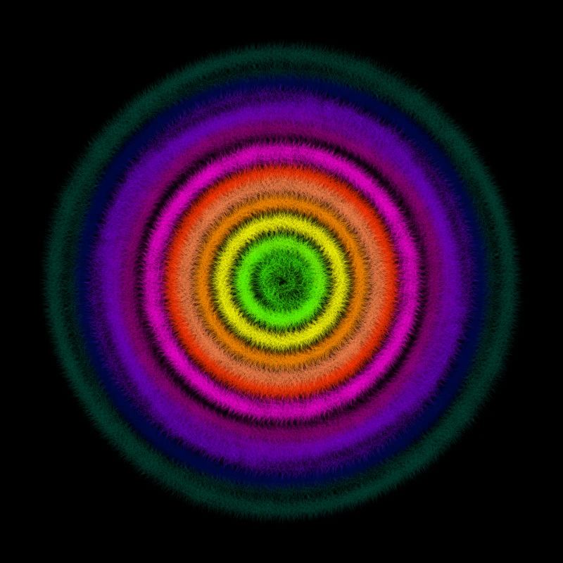 Cercles concentriques arc-en-ciel