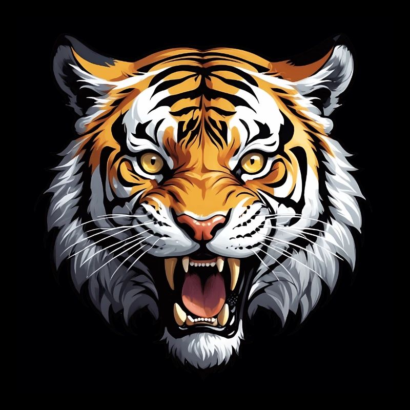 Tiger, der vor Wut brüllt