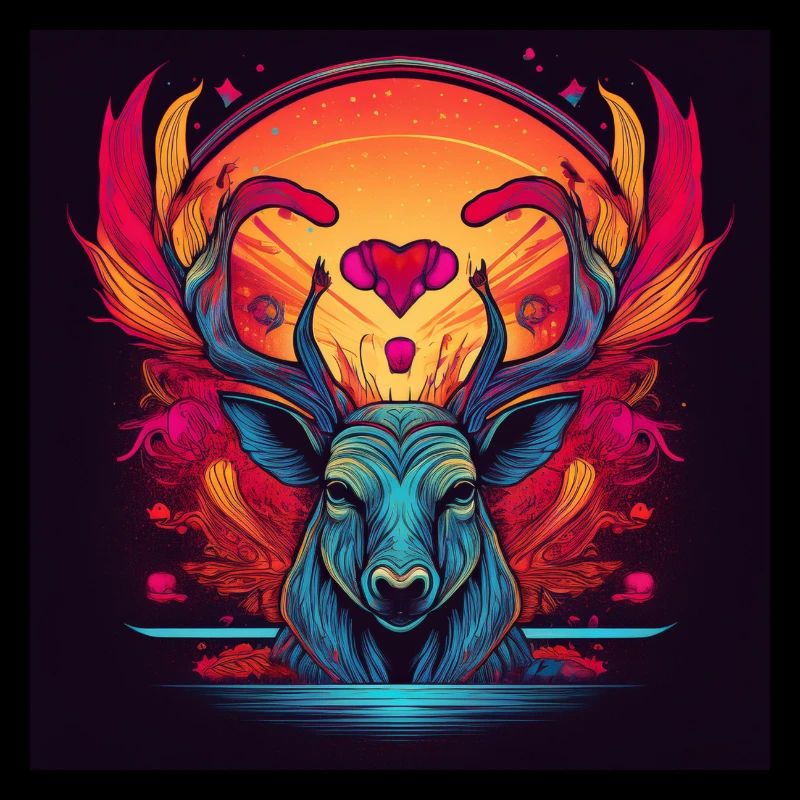 Cerf en fleurs