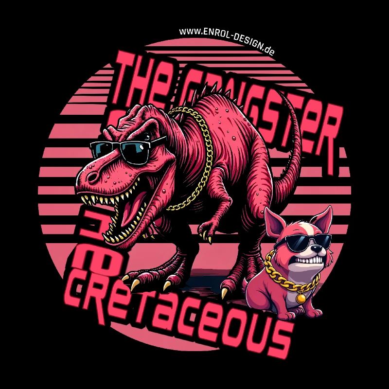 Créatures de gangsters - T-Rex rose et chien avec Sty