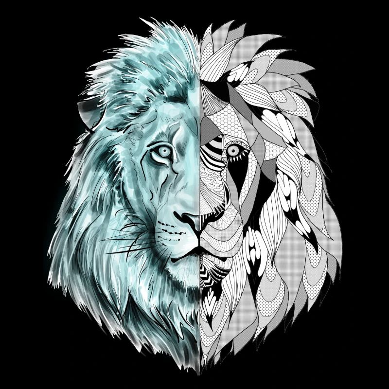 A beautiful lion with an interesting pattern