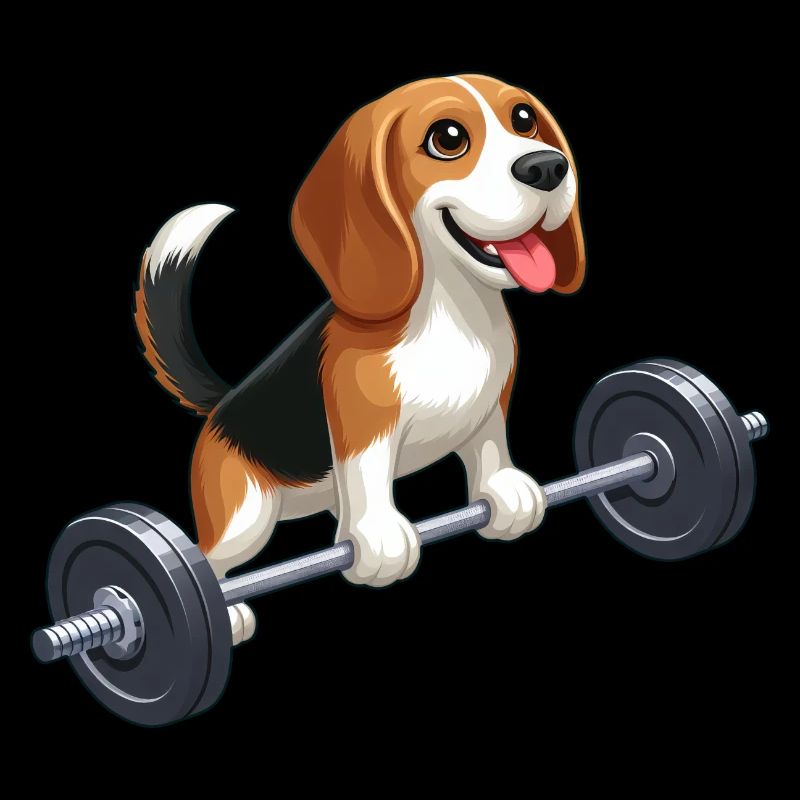Beagle Gewichtheber Workout Kraft